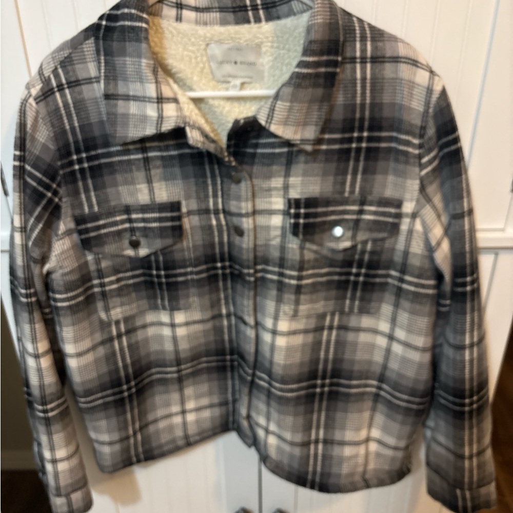 Lucky Brand Cozy Cabin‎ Sherpa Lined Plaid Flannel Jacket